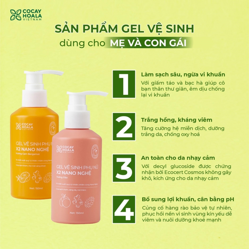 Gel vệ sinh phụ nữ X2 Nano nghệ Cocayhoala 