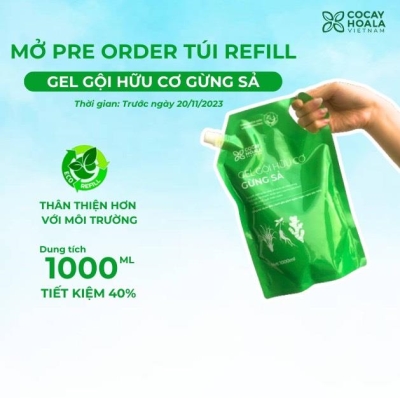 Gel gội hữu cơ Gừng Sả Cocay Hoala ngăn dầu, dưỡng ẩm  HOTLINE ĐẶT HÀNG 0843.820.555