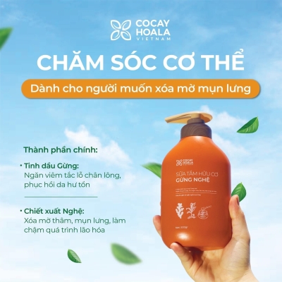 Sữa Tắm Thảo Dược Hữu Cơ Cỏ Cây Hoa Lá Gừng Nghệ Giữ Ấm Cơ Thể, Phòng Cảm Tránh Gió 